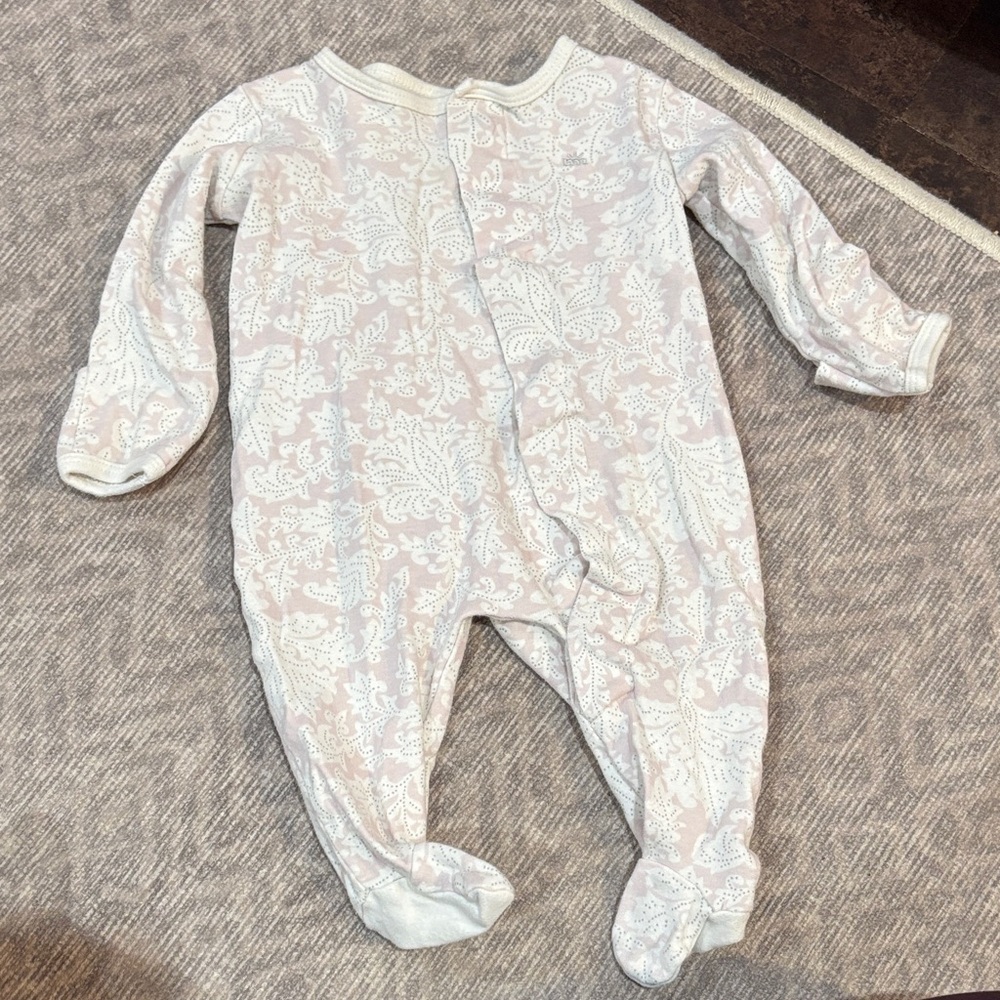 Magnetic Me Pink and White Paisley Kids Footie